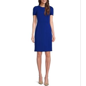 Felicity & Coco Blue Puff Sleeve Sheath Dress